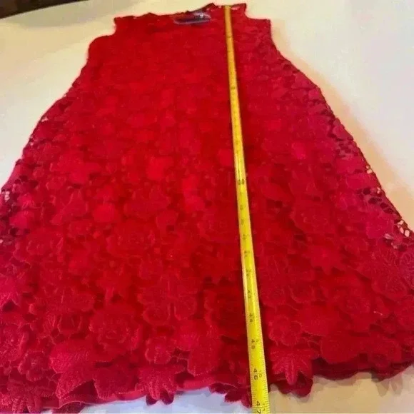 Ralph Lauren Collection Purple Label Embroidered Lace Red Midi Dress 10 M $2990